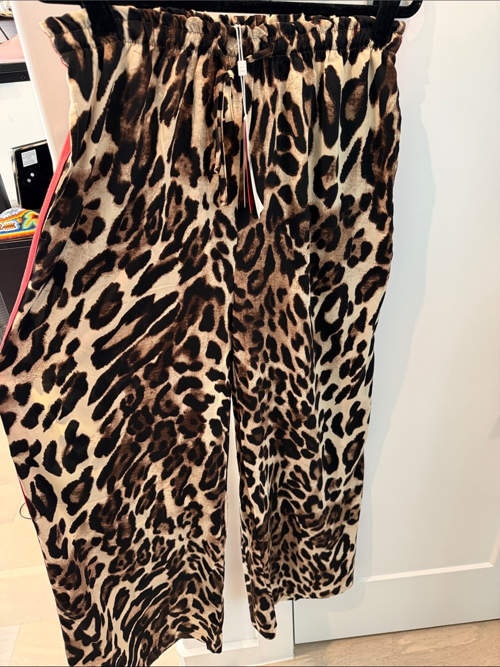 Leopard Print Wide-Leg Women's Pants - Brown